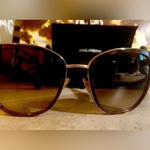 Dolce & Gabbana DG2107 Tortoise Frame With Gold Accents Sunglasses